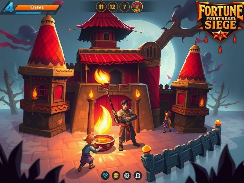 Fortune Fortress Siege gameplay screenshot showing fortress defense